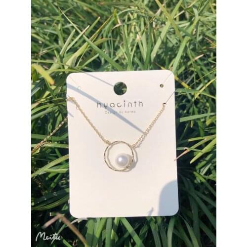 Imitation Oval Pearls Choker Round Necklace W/14K Gold Real Brass Chain for Women Lady Party Wedding Jewellery 2021 Hotsell Gift