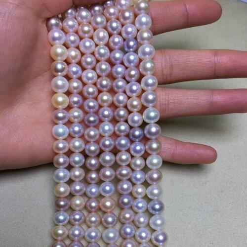 Freshwater Pearl Necklace Round Shape with Size 8-8.5mm Perfect Luster for Making Accessories Diy Jewelry Loose Pearl Strands