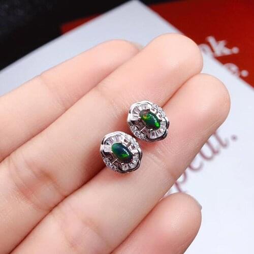 New Arrival Natural and Real Natural Real OPal Earrings S925 Sterling Silver Fine Elegant Jewelry for Women Wedding Earring