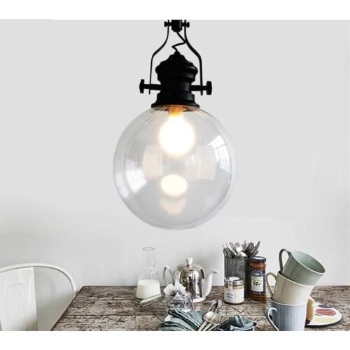 Nordic Vintage iron Pendant Lights Glass Pendant Lamps Loft Industrial Hang lamp Decor Suspension Luminaire Hanging