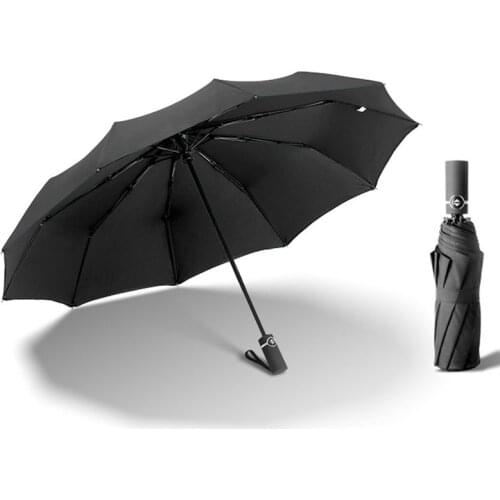 Wind Resistant Folding Automatic Umbrella Rain Women Auto Luxury Big Windproof Umbrellas Rain For Men Black Coating 10K Parasol
