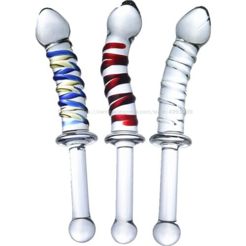 Glass Anal Plug Penis Dildo Stick Sex Toy Female G-point