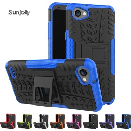 Sunjolly for LG Q6/ Q6 Plus/ Q6 A Phone Case Tough Armor Duty Cellphone Cases PC+TPU Stand Cover Hybrid Silicone fundas coque