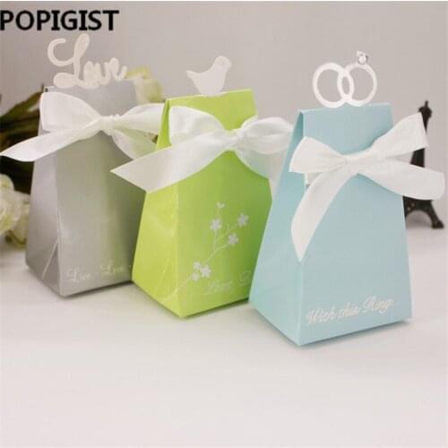 Tiffany Blue Diamond Ring Wedding Favor Boxes love Candy Box Casamento Wedding Favors Gifts Event & Party Supplies