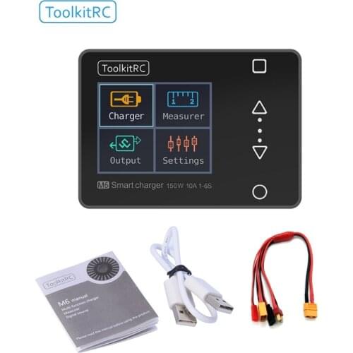ToolkitRC M6 DC 150W 10A LCD 2-6S Lipo Battery Smart Balance Charger Discharger for RC Quadcopter Drone FPV Spare Parts