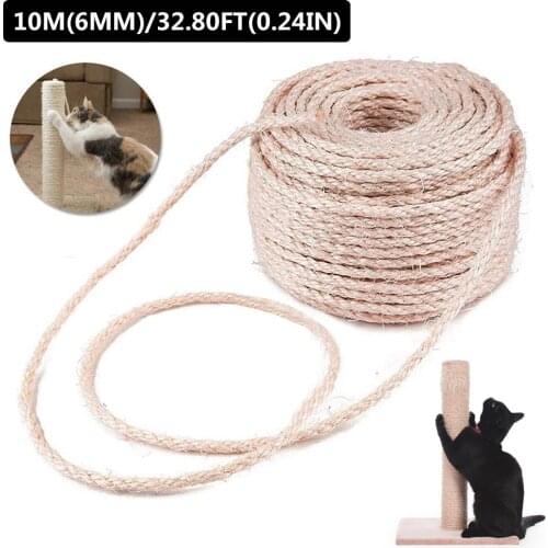 Sisal Rope For Cat Scratching Post Cat Tree Natural Sisal Rope 6mm Accessories For Home DIY Home Hand-woven Decoration