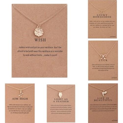 Vintage Bone Clavicle Pendant Necklace Wish SunFlower Bow Choker Necklaces Jewelry For Women Ladies Girls Mothers Day Gift