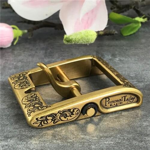 Luxury Carving Solid Brass Belt Buckles For Men Belt Waist Buckle For Belt DIY Accessories Leather Craft Men Buckle Belt BK0002