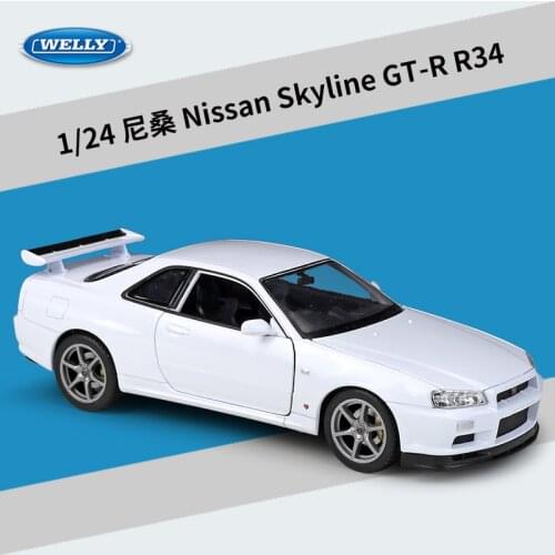 Welly 1:24 Nissan Skyline GT-R R34 Die casting simulation car model collection gift toy