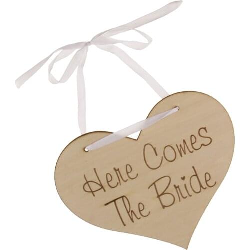 Here Comes The Bride Wedding Pageboy Flowergirl Wooden Sign Portable Ornaments