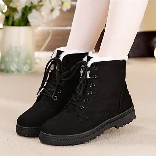 Botas femininas women boots 2021 new winter boots women shoes warm snow boots fashion women ankle boots flock winter shoes woman