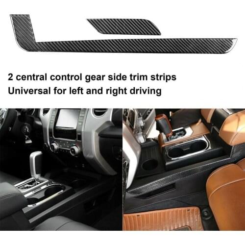 2Pcs Side Trim Sticker Waterproof Anti-scratch Carbon Fiber Center Console Panel Side Trim Cover for Toyota Tundra 2014-2018