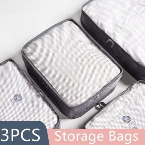 3pcs/Set Portable Travel Necessaries Mesh Luggage Bag Clothes Organizer Underwear Storage Bag In Bag Packing Cubes Traveling Bag