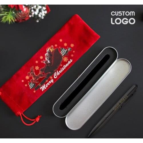 3pcs Custom LOGO Touch Screen Ballpoint Pen Engraved Signature Pens Pen Case Christmas Pen Bag New Year Gifts Office Stationery