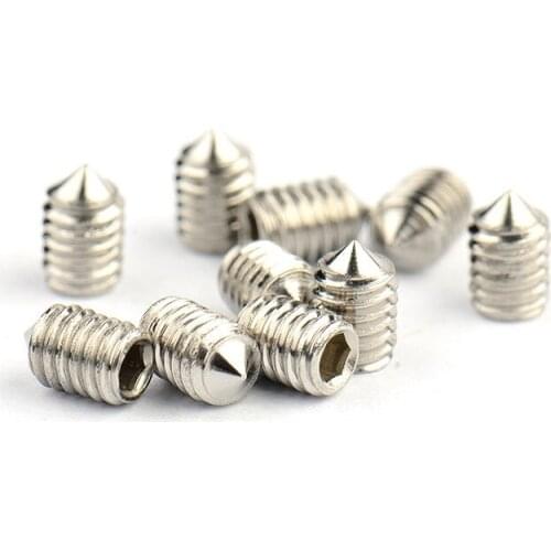 50PCS M4 304 Stainless Steel Metric Thread Cone Point Hex Socket Set Screw Bolt Fastener