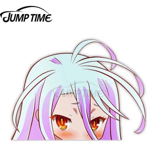 Jump Time 13 x 6.7cm For Shiro No Game No Life Peeker Car Stickers Graffiti Decal Vinyl Car Wrap Waterproof Auto For JDM SUV RV