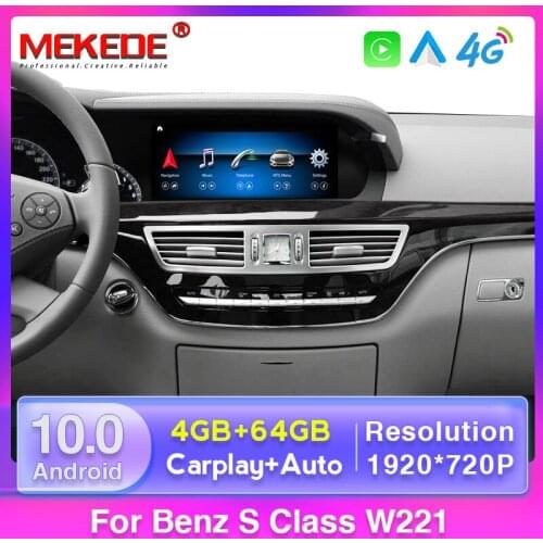 HD 1920x720 4GB+64GB Android Car GPS Navigation Multimedia Player GPS Carplay AUTO for Mercedes BENZ S W221 W216 CL 2005-2013