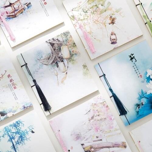 Chinese Style Vintage Tassel Notebook Creative Sketchbooks Students Diary Book Planner Notepad School Stationary Supplies