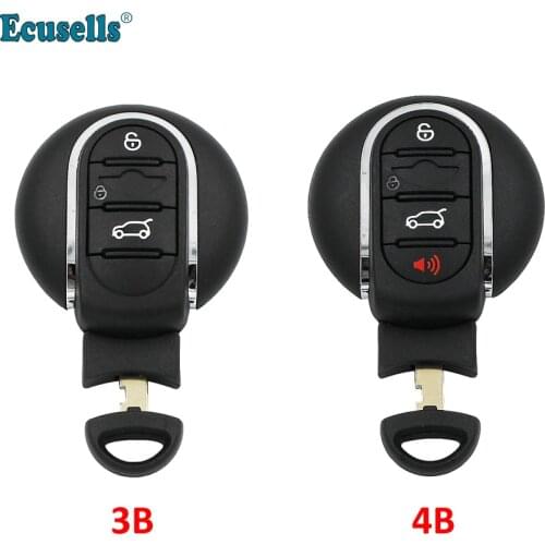 3/4 buttons Smart Remote Car Key shell cover Fob case for BMW mini Cooper 2015 2016 2017 2018 with emergency key blade