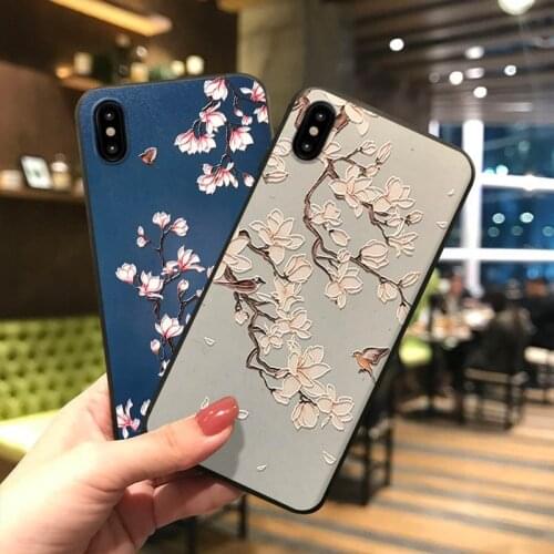 Hot Flower Bird Embossed Phone Case for Huawei P20 P30 P40 Mate 10 20 30Lite Pro Honor 8X 9 10 20 30Pro Soft Back Cover Coque