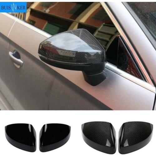 For Audi A3 S3 8V RS3 2013 2014 2015 2016 2017 2018 2019 RearView Mirror Case Cover Carbon fiber pattern or Black Cover