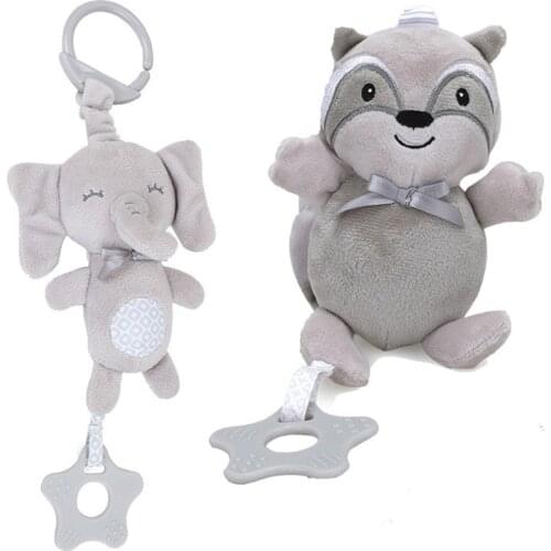 Baby Kids Rattle Toys Cartoon Animal Plush Hand Bell Baby Stroller Teether Crib Hanging Rattles Infant Comforter Toys Gifts