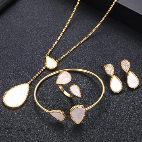 Jankelly Hotsale African 4pcs Bridal Jewelry Sets New Fashion Dubai Jewelry Set For Women Wedding Party Accessories Design