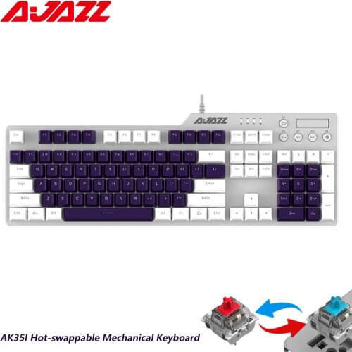 AJAZZ AK35I Hot Swap Mechanical Keyboard 104 Key Anti-ghosting Backlight Keyboard Macro Definition Mechanical Gaming for Desktop