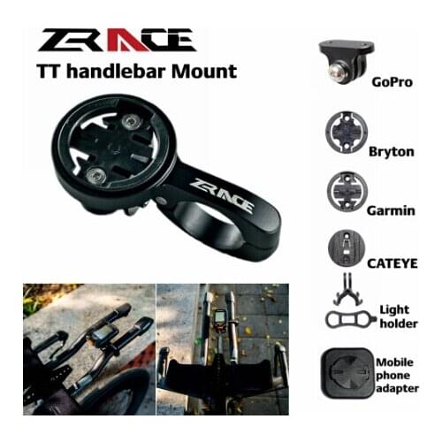 ZRACE TT Handlebar Computer mount - Black, Out front Mount Holder for iGPSPORT Garmin Bryton GoPro CATEYE Camera for TT BIKE