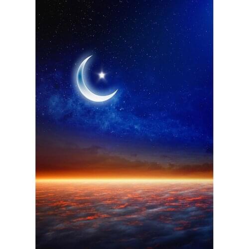 Moon Stars Starry Night Photography Background Customized Fond Backdrop for Pets Children Baby Portrait Photocall Photo Studio