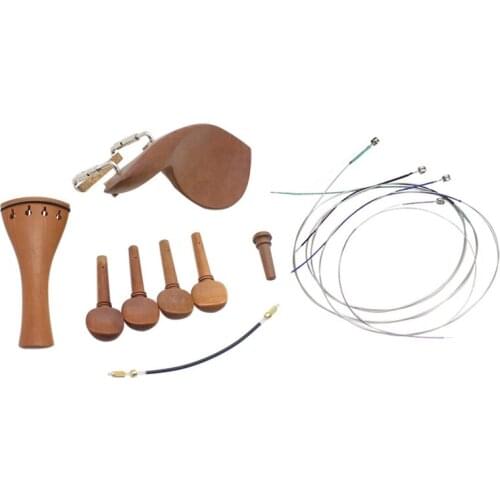 2 Set Violin Accessory Kit: 1 Set 4/4 Violin Chin Rest Chinrest with Tuning Peg & 1 Set V60 Moderate Violin String