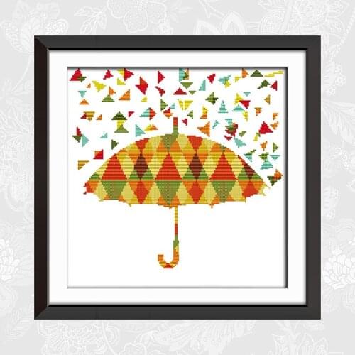 Colorful umbrellas Patterns Aida Fabric 11ct 14ct Cross Stitch kit Beginner DIY Handmade Crafts Embroidery Needlework Set