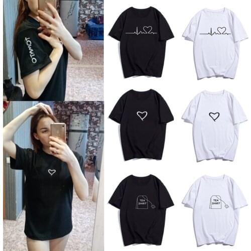 2021 New Harajuku Love Printed Women T-shirts Casual Tee Tops Summer Short Sleeve Female T Shirt for Women Clothing