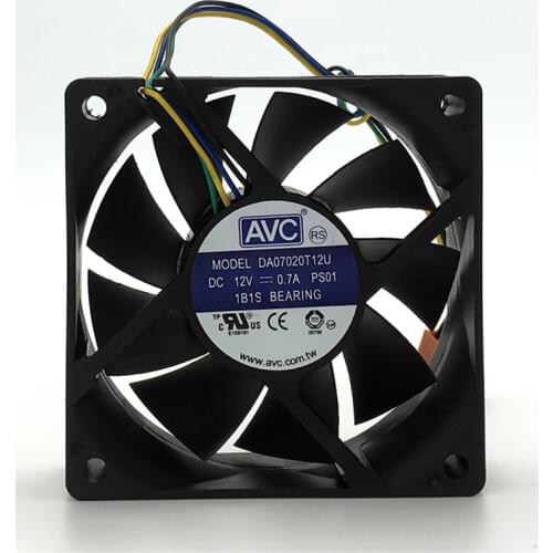 Genuine 7020 7CM ball 4-wire PWM temperature control cooling fan DA07020T12U 0.7
