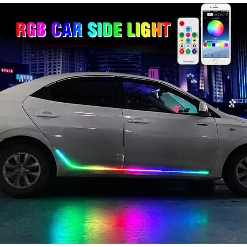 OKEEN 2020 Newest 12V Car RGB Led Light Strip Door Warning Flash Lamp Decorative Atmosphere Lights With APP Remote Music Control