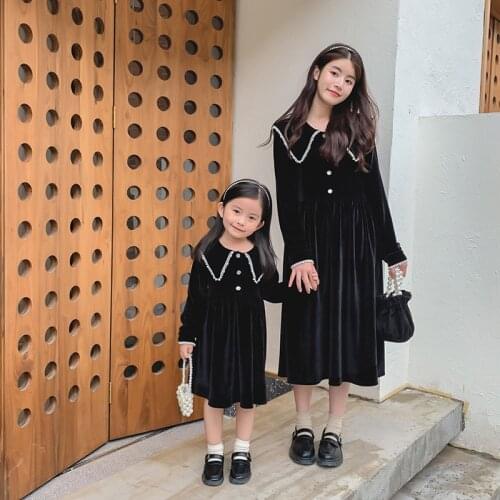 2020 Kids Dresses For Girls Autumn Princess Dress Elegant Mother Daughter Dress Teenage Girl Family Matching Outfits Children