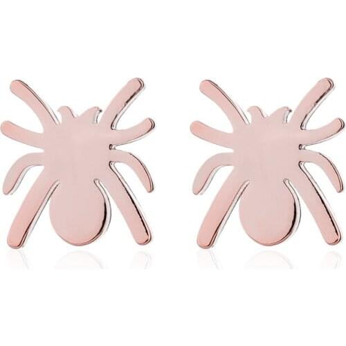 Punk Gold Animal Spider Stainless Steel Earrings Halloween Stud Earrings European Studs Vintage Fashion Ear Tiny Earings Jewelry