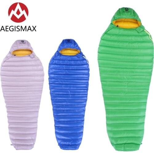 AEGISMAX Leto White Goose Down Mummy Sleeping Bags With Hood Ultralight Outdoor Camping Hiking Waterproof Single Sleeping Bag