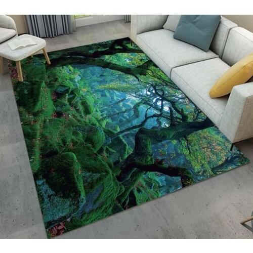 Morning Tropical Frost And Green Mossy Stones Living Room Cushion Childrens Room Area Rugs Bedroom Carpet Bathroom Non-Slip Mat