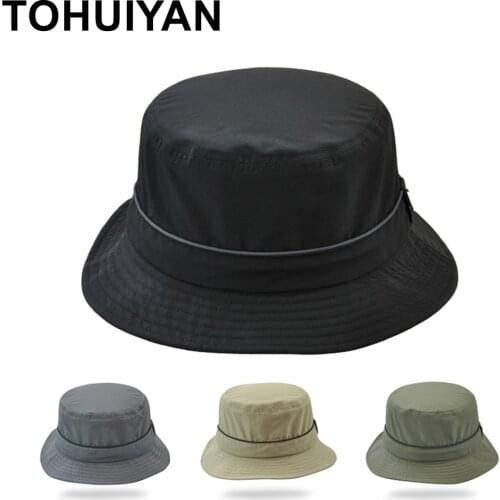 TOHUIYAN Waterproof Nylon Bucket Hat Men Women Lightweight Foldable Sombrero Caps Spring Summer UV Protection Fisherman Sun Hats