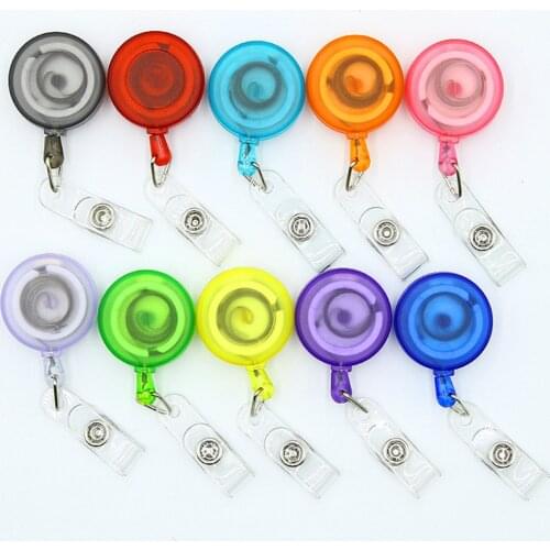 Matte material Retractable Pull Badge ID Lanyard Name Tag Card Badge Holder Reels Key Ring Chain Clips School student office