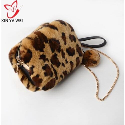 Women Leopard Small Bag Fur Wild Shoulder Bag Messenger Bag Handbags and Handbags Luxury Printed Leopard Shoulder Bag # 1522