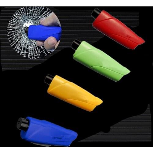Car Safety Hamme Type Escape Hammer Window Spring Breaker Punch Seat Belt Cutter Key Chain Auto Accessories Emergency 1pc