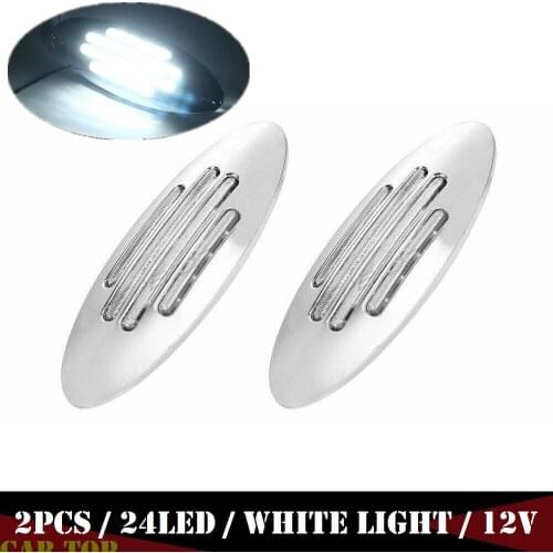 2PCS Marker Lights Truck Side Marker Light White Clearance 24LED 12V Truck Light Trailer Lamp For Truck