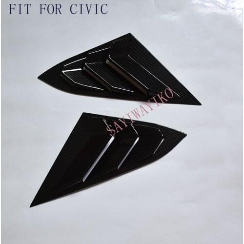 2Pcs/Set Car Rear Quarter Panel Side Vent Window Louver Backside blinds Sticker For Honda Civic 10th 2016 2017