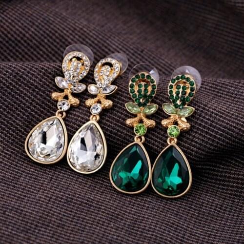 2021 New Fashion Jewelry Rhinestone Crystal Drop Earring for Women Ladies Girls Statement Dangle Earrings Party Gift