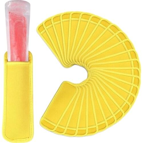 24 Pack Pack in Ice Sleeves Reusable Popsicle Holders Popsicle Bags Freezer Anti Freezing Ice Holders