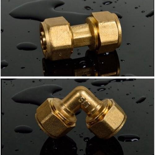 3pcs 12-16 16-20 20-25mm Copper Direct/Elbow Joint Aluminum Plastic Tube Solar Energy Heater Geothermal Pipe Quick Connector