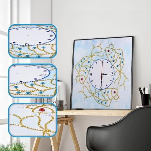 5D Special Shaped Diamond Embroidery Clock Watch Wall Clocks Diy Crystal Rhinestone Living Room Quartz Home Decoration