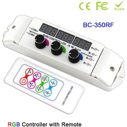 BC 350RF RGB Controller with wireless Remote DC12 -24V 6A*3CH CV rotarymulti function light display LED for led strip tape